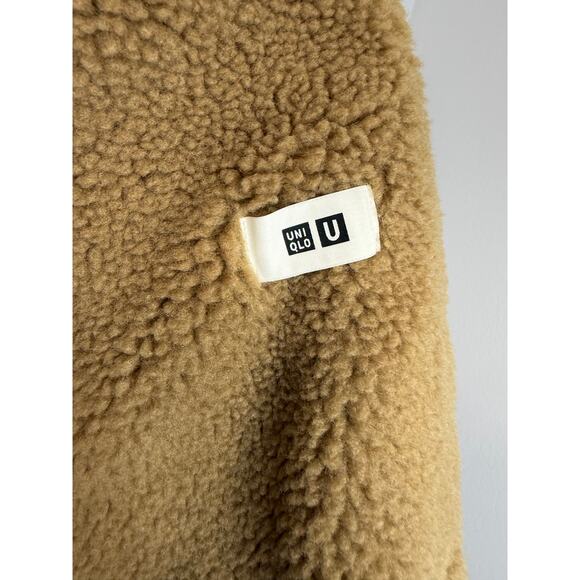 Uniqlo U Lemaire Men U Pile-lined Trucker Jacket Preppy Tan Cotton Moleskin Sz L - Picture 12 of 14